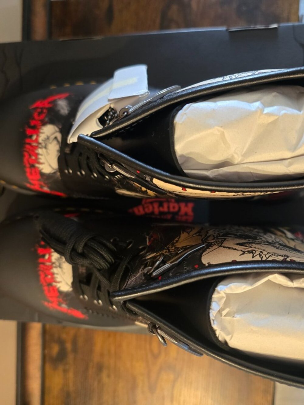 Metallica x Dr Martens 1460 Backhand Skull Lightening Print Boots Men's 13 NEW - Picture 10 of 14